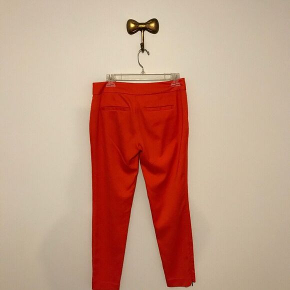 Anthropologie Leifsdottir Orange Cropped Ankle Zipper Pants - Size 4 - Picture 2 of 13